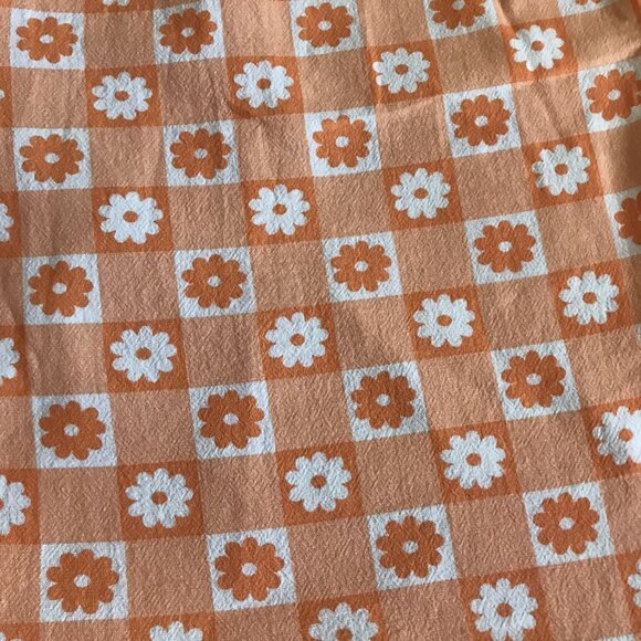 COTTON ON Sunny Flare Pull On Pants Daisy Garden Check Sweet Orange Size 6 - Picture 3 of 8